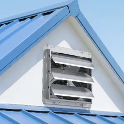 VEVOR 10 Inch Shutter Exhaust Fan Wall Mounted 874 CFM Automatic Louvers, Sturdy Steel Housing, Low Noise, AC Motor, Ventilation and Cooling for Attic, Garage, Barn, Greenhouse, Workshop, Silver