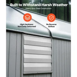 VEVOR 18 Inch Shutter Exhaust Fan Wall Mounted Automatic Louvers Silver, Sturdy Steel Housing, 3051 CFM Low Noise, AC Motor, Ventilation and Cooling for Attic, Garage, Barn, Greenhouse, Workshop
