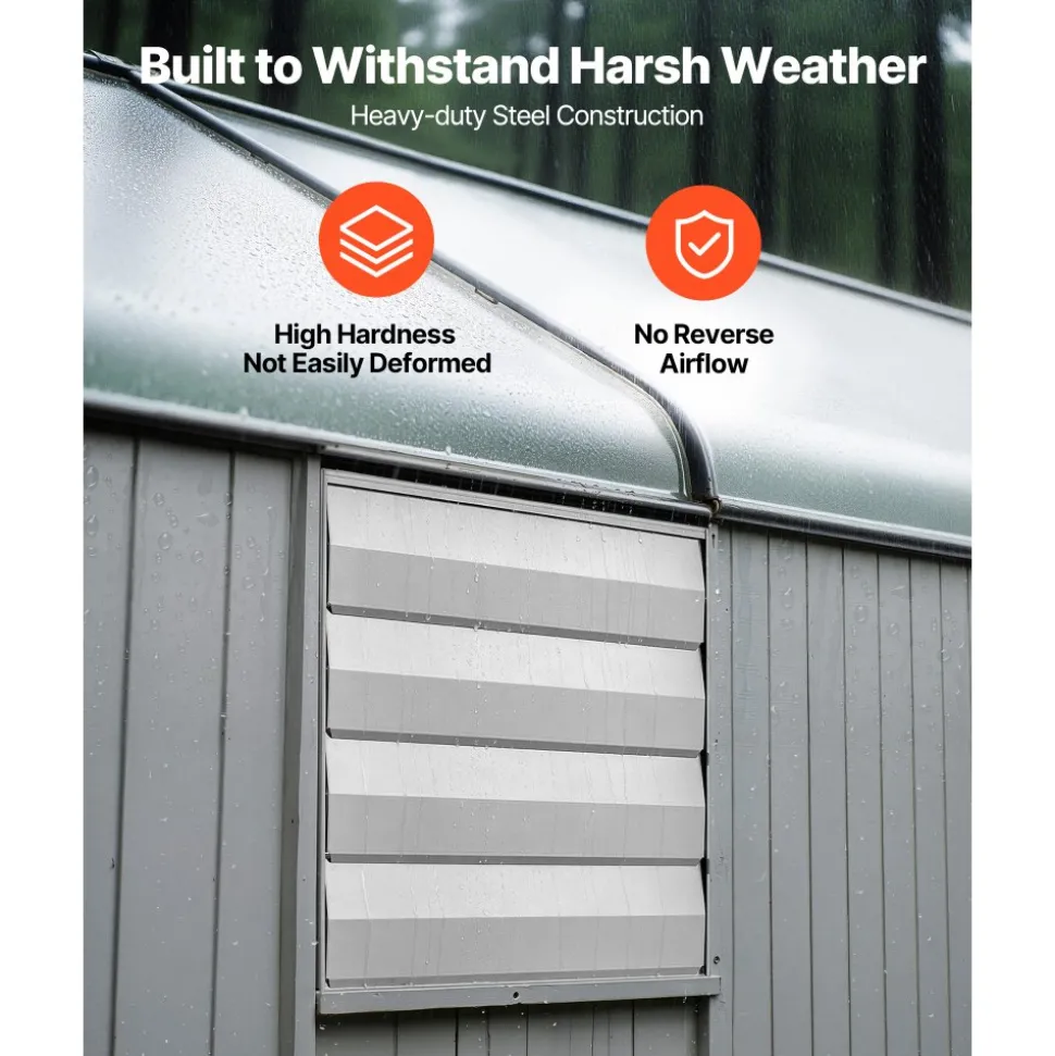 VEVOR 18 Inch Shutter Exhaust Fan Wall Mounted Automatic Louvers Silver, Sturdy Steel Housing, 3051 CFM Low Noise, AC Motor, Ventilation and Cooling for Attic, Garage, Barn, Greenhouse, Workshop