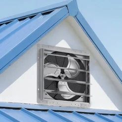 VEVOR 18 Inch Shutter Exhaust Fan Wall Mounted Automatic Louvers Silver, Sturdy Steel Housing, 3051 CFM Low Noise, AC Motor, Ventilation and Cooling for Attic, Garage, Barn, Greenhouse, Workshop