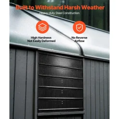 VEVOR 24 Inch Shutter Exhaust Fan Wall Mounted Automatic Louvers EC Motor, Steel Housing, Temperature & Humidity Controller, Ventilation & Cooling for Attic, Garage, Barn, Greenhouse, Workshop, Black