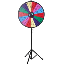 VEVOR 24 inch Spinning Prize Wheel, 14 Slots Spinning Wheel with Height Adjustable Stand, Roulette Wheel with a Dry Erase, and a Storage Bag, Win Fortune Spin Games in Party Pub Trade Show Carnival