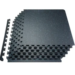 VEVOR 0.56 Inch Thick Gym Floor Mats, 25 Tiles Rubber Top with EVA Foam, 25