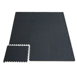 VEVOR 0.56 Inch Thick Gym Floor Mats, 25 Tiles Rubber Top with EVA Foam, 25