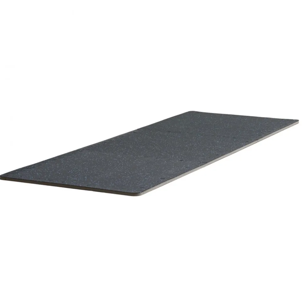 VEVOR 0.56 Inch Thick Gym Floor Mats, 12 Tiles Rubber Top with EVA Foam, 25" x 25" Gym Flooring Workout Mats with 48 sq.ft Coverage, Interlocking Puzzle Gym Mats for Gym, Home, Garage, Black & Blue