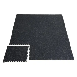 VEVOR 0.56 Inch Thick Gym Floor Mats, 6 Tiles Rubber Top with EVA Foam, 25
