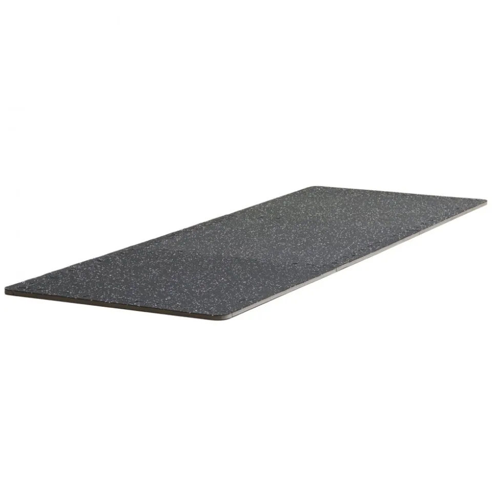 VEVOR 0.56 Inch Thick Gym Floor Mats, 12 Tiles Rubber Top with EVA Foam, 25" x 25" Gym Flooring Workout Mats with 48 sq.ft Coverage, Interlocking Puzzle Gym Mats for Gym, Home, Garage, Black & White