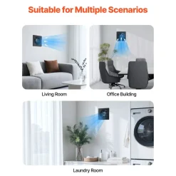 VEVOR 6 inch Through-The-Wall Ventilation Fan, 205 CFM Through Wall Exhaust Fan with AC Motor, Quiet Vent Easy Installation for Bathroom,Garage,Laundry Room,Storage Room Air Exchanger
