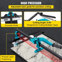VEVOR 40 Inch Tile Cutter Single Rail Double Brackets Manual Tile Cutter 3/5 in Cap with Precise Laser Manual Tile Cutter Tools for Precision Cutting (40 Inch)