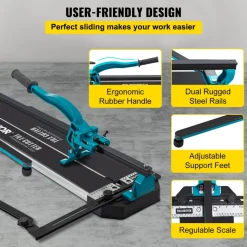 VEVOR 40 Inch Tile Cutter Single Rail Double Brackets Manual Tile Cutter 3/5 in Cap with Precise Laser Manual Tile Cutter Tools for Precision Cutting (40 Inch)