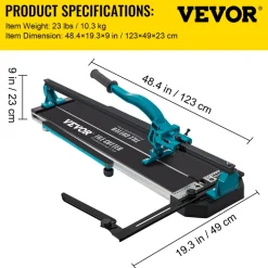 VEVOR 40 Inch Tile Cutter Single Rail Double Brackets Manual Tile Cutter 3/5 in Cap with Precise Laser Manual Tile Cutter Tools for Precision Cutting (40 Inch)