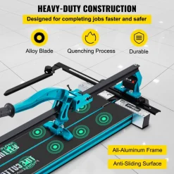 VEVOR 40 Inch Tile Cutter Single Rail Double Brackets Manual Tile Cutter 3/5 in Cap with Precise Laser Manual Tile Cutter Tools for Precision Cutting (40 Inch)