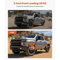 VEVOR 2 Inch Torsion Bar Keys for 2020-2024 Chevy/GMC 2500/3500HD, Front Leveling Lift Kit Heavy-Duty Steel Suspension Level Kit with 4 Bushings, Chassis Leveling Kit Compatible with Chevy and GMC