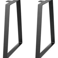 VEVOR 16 inch Trapezoid Steel Table Legs, Replacement Furniture Legs Set of 2 for DIY Coffee Tables, Modern Desks, Bench, Night Stands, Sofa, Max Load 400 lbs Heavy Duty, Quick Instalation Legs Black