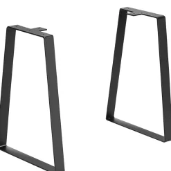 VEVOR 16 inch Trapezoid Steel Table Legs, Replacement Furniture Legs Set of 2 for DIY Coffee Tables, Modern Desks, Bench, Night Stands, Sofa, Max Load 400 lbs Heavy Duty, Quick Instalation Legs Black