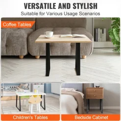 VEVOR 16 inch Trapezoid Steel Table Legs, Replacement Furniture Legs Set of 2 for DIY Coffee Tables, Modern Desks, Bench, Night Stands, Sofa, Max Load 400 lbs Heavy Duty, Quick Instalation Legs Black