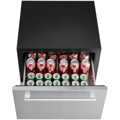 VEVOR 24 Inch Under Counter Drawer Refrigerator, Stainless Steel Dual Drawer Fridge with Temperature Control, Outdoor Refrigerator with Powerful Compressor & LED Display, Fit for Home, Office, etc.