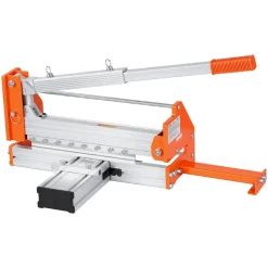 VEVOR 12 inch Vinyl Floor Cutter, 12mm Thick Laminate Flooring Cutter with Upgraded Labor-Saving Aluminum-Alloy Lever, Telescoping Support Plate, Cuts Certain Engineered Wood, LVT, VCT, SPC, LVP, WPC