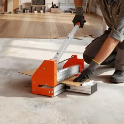 VEVOR 12 inch Vinyl Floor Cutter, 12mm Thick Laminate Flooring Cutter with Upgraded Labor-Saving Aluminum-Alloy Lever, Telescoping Support Plate, Cuts Certain Engineered Wood, LVT, VCT, SPC, LVP, WPC