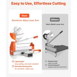 VEVOR 12 inch Vinyl Floor Cutter, 12mm Thick Laminate Flooring Cutter with Upgraded Labor-Saving Aluminum-Alloy Lever, Telescoping Support Plate, Cuts Certain Engineered Wood, LVT, VCT, SPC, LVP, WPC