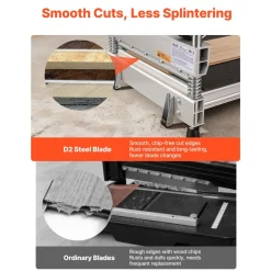 VEVOR 13 inch Vinyl Floor Cutter, 12mm Thick Laminate Flooring Cutter with 15°/30°/45° Adjustable Angle Settings, Flexible Wheels, Telescoping Handle, Certain Engineered Wood, LVT, VCT, SPC, LVP, WPC