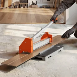 VEVOR 12 inch Vinyl Floor Cutter, 16mm Thick Laminate Flooring Cutter with Upgraded Labor-Saving Aluminum-Alloy Lever, Telescoping Support Plate, Cuts Engineered Wood, LVT, VCT, SPC, LVP, WPC