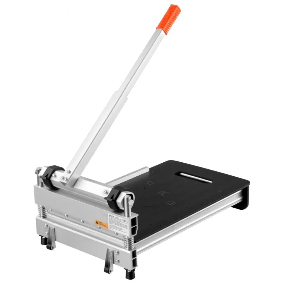 VEVOR 13 inch Vinyl Floor Cutter, 16mm Thick Laminate Flooring Cutter with 15°/30°/45° Adjustable Angle Settings, Flexible Wheels, Telescoping Handle, Cuts Engineered Wood, LVT, VCT, SPC, LVP, WPC
