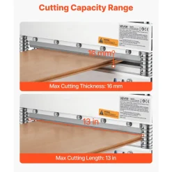 VEVOR 13 inch Vinyl Floor Cutter, 16mm Thick Laminate Flooring Cutter with 15°/30°/45° Adjustable Angle Settings, Flexible Wheels, Telescoping Handle, Cuts Engineered Wood, LVT, VCT, SPC, LVP, WPC
