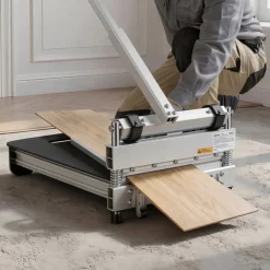 VEVOR 13 inch Vinyl Floor Cutter, 16mm Thick Laminate Flooring Cutter with 15°/30°/45° Adjustable Angle Settings, Flexible Wheels, Telescoping Handle, Cuts Engineered Wood, LVT, VCT, SPC, LVP, WPC