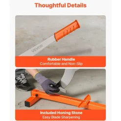 VEVOR 12 inch Vinyl Floor Cutter, 10mm Thick Laminate Flooring Cutter with Cutting Angle Guide, Rubber Handle, Honing Stone, D2 Steel Blade for Cutting Laminate, Vinyl, Home Renovation