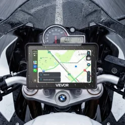 VEVOR 7 Inch Wireless Motorcycle Carplay with Apple Carplay & Android Auto, HD Touchscreen GPS Navigation System with Dual Bluetooth, Siri/Google Voice Assistant, IP67, Compatible with BMW Motorcycles