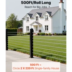 VEVOR 1/8 Inch Wire Rope, 500 ft Length, 316 Stainless Steel Wire Cable with Cutter, 1760 lbs Breaking Strength, 1 x 19 Strands Construction, Steel Cable for Deck Railing System, Garden Trellis
