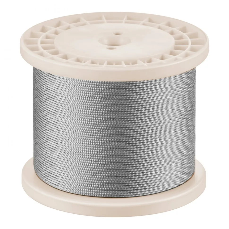 VEVOR 1/8 Inch Wire Rope, 1000 ft Length, 316 Stainless Steel Wire Cable with Cutter, 1760 lbs Breaking Strength, 1 x 19 Strands Construction, Steel Cable for Deck Railing System, Garden Trellis