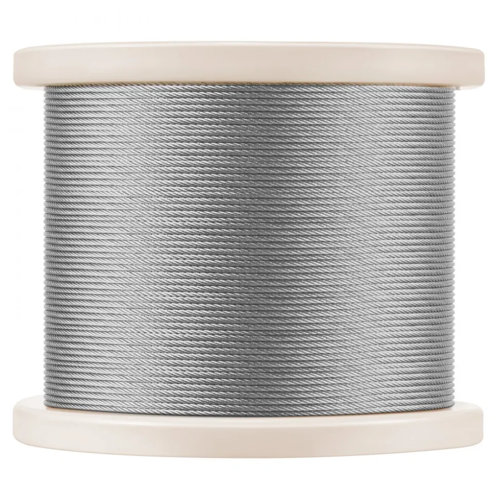 VEVOR 1/8 Inch Wire Rope, 1000 ft Length, 316 Stainless Steel Wire Cable with Cutter, 1760 lbs Breaking Strength, 1 x 19 Strands Construction, Steel Cable for Deck Railing System, Garden Trellis