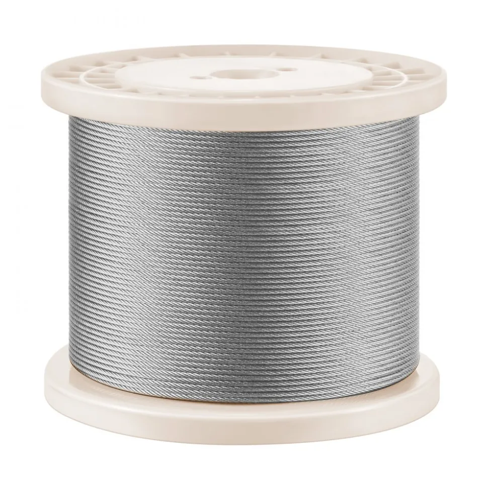 VEVOR 1/8 Inch Wire Rope, 1000 ft Length, 316 Stainless Steel Wire Cable with Cutter, 1760 lbs Breaking Strength, 1 x 19 Strands Construction, Steel Cable for Deck Railing System, Garden Trellis