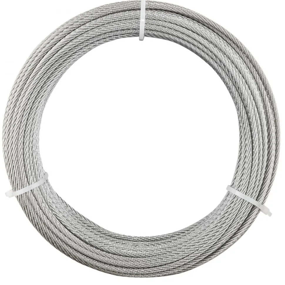 VEVOR 3/32 Inch Wire Rope Kit, 165 ft Length, 304 Stainless Steel Wire Cable, 450 lbs Breaking Strength, 7 x 7 Strands Construction, Steel Cable for Deck Railing System, Garden Trellis, String Lights