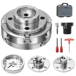 VEVOR 4 Inch Wood Lathe Chuck, 4-Jaw, Self-Centering Wood Turning Chuck Set with 1