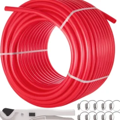 VEVOR 5/8 Inch x 500Ft PEX Tubing Oxygen Barrier O2 EVOH Pex-B Red Radiant Floor Heat Durable Plumbing Flexible for Residential Commercial Radiant Floor Heating Pex Pipe