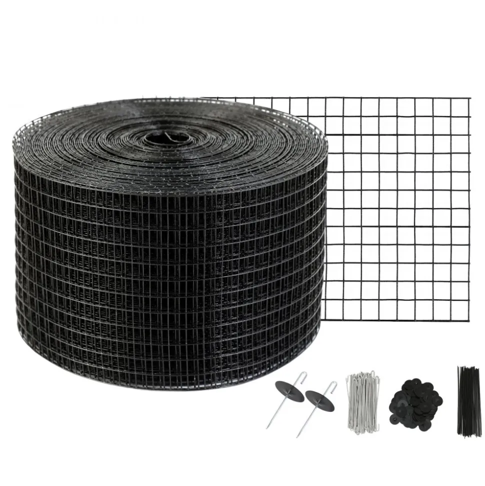 VEVOR 8 inch x 100ft Solar Panel Bird Guard, Critter Guard Roll Kit with 70pcs Aluminum Alloy Fasteners, Solar Panel Guard with Rust-proof PVC Coating, 1/2 inch Wire Roll Mesh