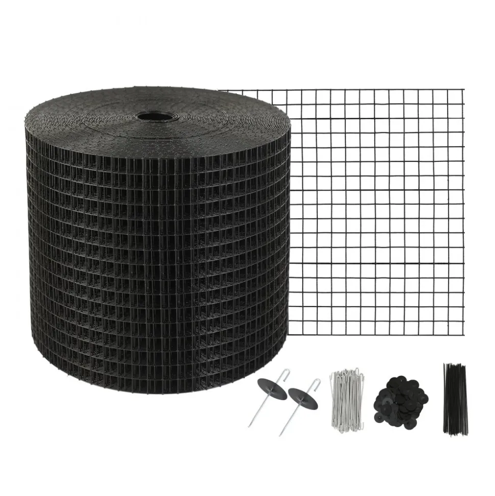 VEVOR 6 inch x 100ft Solar Panel Bird Guard, Critter Guard Roll Kit with 60pcs Aluminum Alloy Fasteners, Solar Panel Guard with Rust-proof PVC Coating, 1/2 inch Wire Roll Mesh