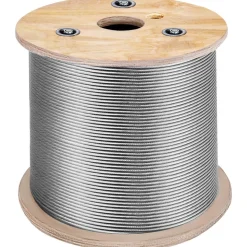VEVOR 3/16 Inch 7x19 Stainless Steel Aircraft Cable Reel 500FT Stainless Steel Cable T304 Wire Rope Winch Cable Replacement (T304)