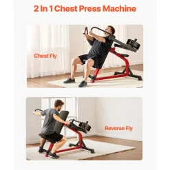 VEVOR Incline Chest Fly and Rear Delt Fly Machine, 450 LBS Chest Machine, Adjustable Fitness Chest Bench Set, Home Gym Equipment for Upper Body Strength Training Machine