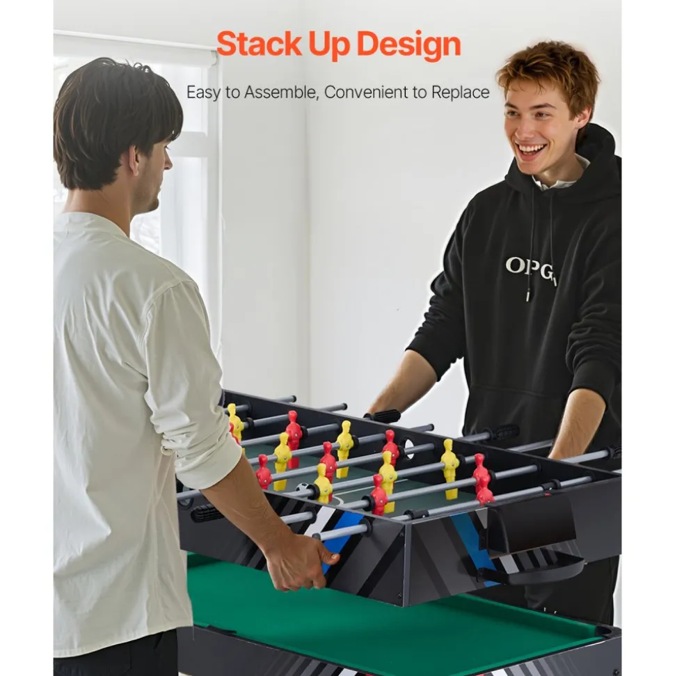 VEVOR 4-in-1 Combo Game Table Set, 48" Air Hockey Table, Multi Combination Table with Air Hockey, Pool Billiard, Foosball, Ping Pong, Pushers & Pucks, Sports Arcade Table for Family Game Room Office