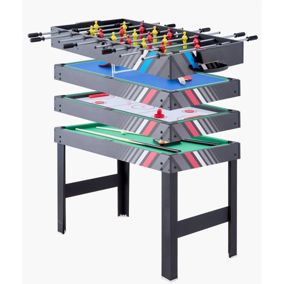 VEVOR 4-in-1 Combo Game Table Set, 48" Air Hockey Table, Multi Combination Table with Air Hockey, Pool Billiard, Foosball, Ping Pong, Pushers & Pucks, Sports Arcade Table for Family Game Room Office