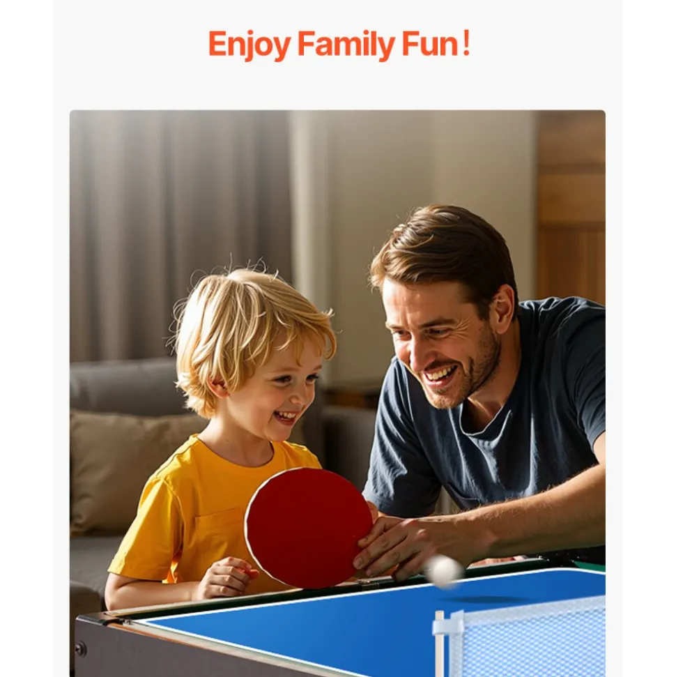 VEVOR 4-in-1 Combo Game Table Set, 48" Air Hockey Table, Multi Combination Table with Air Hockey, Pool Billiard, Foosball, Ping Pong, Pushers & Pucks, Sports Arcade Table for Family Game Room Office