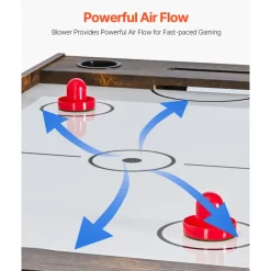 VEVOR 3-in-1 Combo Game Table Set, 54" Air Hockey Table, Multi Combination Table with Air Hockey, Ping Pong, Foosball, Pushers & Pucks, Air Powered Arcade Hockey Table for Family Game Room Office