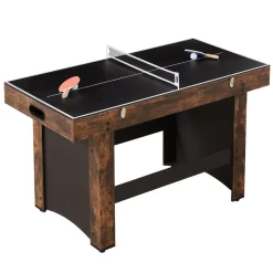 VEVOR 3-in-1 Combo Game Table Set, 54" Air Hockey Table, Multi Combination Table with Air Hockey, Ping Pong, Foosball, Pushers & Pucks, Air Powered Arcade Hockey Table for Family Game Room Office