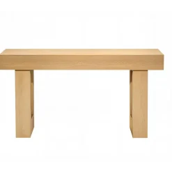 VEVOR 47 in Console Table, Farmhouse Desk Behind the Couch with Drawers and Bottom Storage Shelf, Wooden Rectangle Entrance Narrow Sofa Table for Hallway, Bedroom, Living Room, Foyer, Burlywood