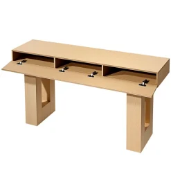 VEVOR 63 in Console Table, Farmhouse Desk Behind the Couch, Wooden Rectangle Entrance Desk, Narrow Long Sofa Table Accent Stand for Hallway, Bedroom, Living Room, Foyer, Easy Assembly, Burlywood