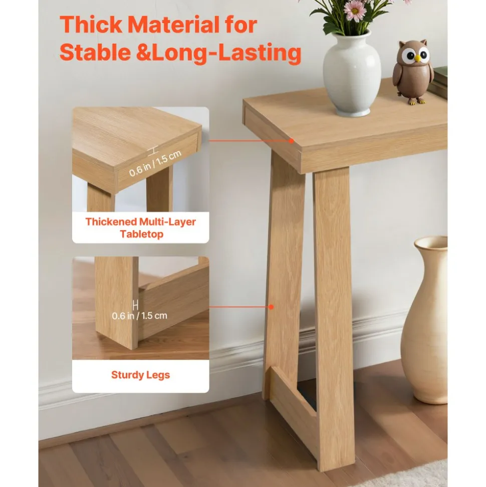 VEVOR 46 in Console Table, Modern Desk Behind the Couch, Wooden Rectangle Entrance Desk, Narrow Long Sofa Table Accent Stand for Hallway, Bedroom, Living Room, Foyer, Easy Assembly, Black